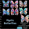 MYSTIC BUTTERFLIES CLIPART, SUBLIMATION, CARDS, 