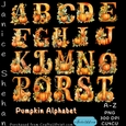 PUMPKIN, AUTUMN,  ALPHABET,  CLIPART, PNG, SUBLIMATION, CARDS