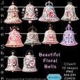 BEAUTIFUL FLORAL BELLS WEDDING CLIPART PNG