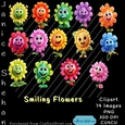 FUNNY FLOWERS, FLOWER, CLIP ART,  CLIPART, PNG