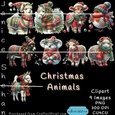PRINTABLE CHRISTMAS ANIMALS PNG CLIPART