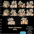 PRINTABLE CHRISTMAS RUSTIC PACKAGES GIFTS PNG CLIPART