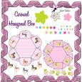 Petal Hexagonal Gift Box Baby Girl Carousel Decoupage