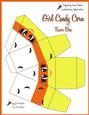 Girl Candy Corn Favor Gift Cake Box