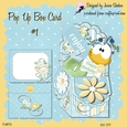 3D POP UP BOX CARD AND ENVELOPE BUMBLE BEE CHILDREN DECOUPAGE