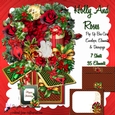 POP UP BOX CARD 3D DECOUPAGE KIT - HOLLY AND ROSES