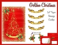 5 x 7 GOLDEN CHRISTMAS TREE CARD, DECOUPAGE AND ENVELOPE KIT