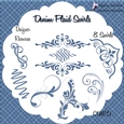 SWIRLS - DENIM PLAID FLOURISH EMBELLISHMENTS