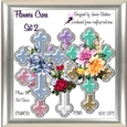 FLOWERS CROSS SET 1 - SILVER