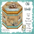 HANDSOME TALL HEXAGONAL DECOUPAGE BOX - OLD WORLD - MEN MALE