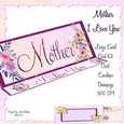 LARGE DL CARD AND ENVELOPE SET - MOTHER BIRTHDAY I LOVE YOU MOTHERS DAY