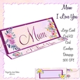 LARGE DL CARD AND ENVELOPE SET - MUM BIRTHDAY I LOVE YOU MOTHERS DAY
