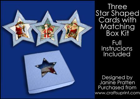 Three Star Shaped Cards with Matching Box Kit