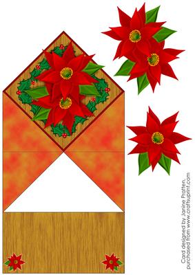 Poinsettia 3D Spring Card