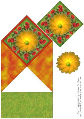 Floral Diamond Top Spring Card