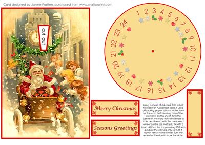 Vintage Christmas Scene Advent Wheel Card