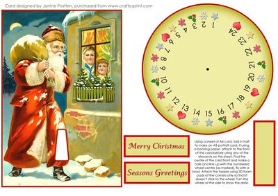Vintage Christmas Delivery Advent Wheel Card