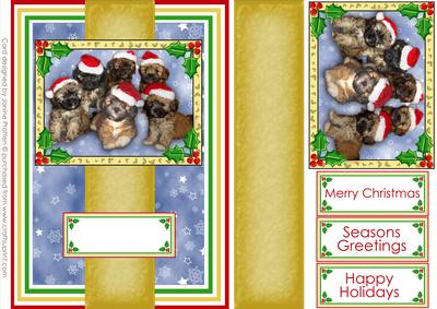 Lhasa Apso Puppy Christmas Card with Extra Layers