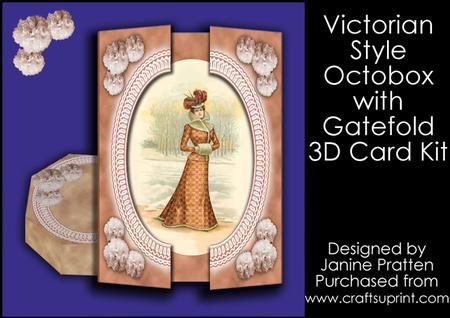 Elegant Victorian Lady in Copper Gate Fold Card with Octobox