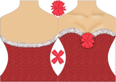 Festive Red Corset with Tinsel Edge and 3D Bow
