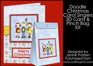 Doodle Christmas Carol Singers Complete Card and Pinch Bag K