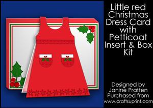 Little Red Christmas Dress Shaped Card with Insert and Box