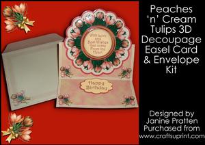 Peach Tulips in Scalloped Frame Easel Card and Envelope Kit
