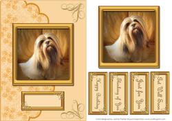 Pretty Lhasa Apso Card Front with Layers