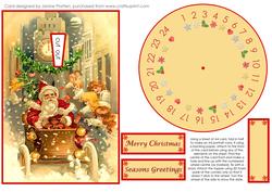 Vintage Christmas Scene Advent Wheel Card