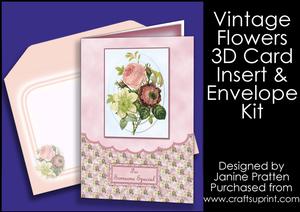 Flower Card with Insert, Sentiments & Envelope Kit