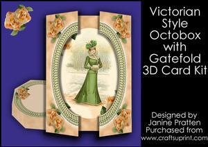 Elegant Victorian Lady in Emerald Gate Fold Card and Octobox
