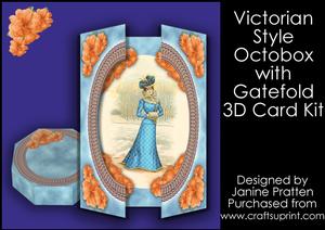 Elegant Victorian Lady in Tartan Gate Fold Card with Octobox