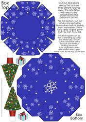 Blue Octagon Gift Box with 3D Christmas Tree Topper