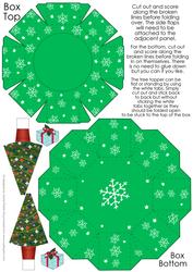 Green Octagon Gift Box with 3D Christmas Tree Topper