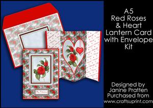 Red Roses 3D Lantern Card & Envelope