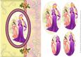 Elegant Victorian Ladies in Lavendar with Glitter Swirls