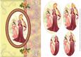 Elegant Victorian Ladies in Crimson with Glitter Swirls