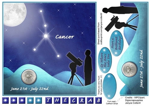 Cancer Star Constellation June 21st - July 22nd