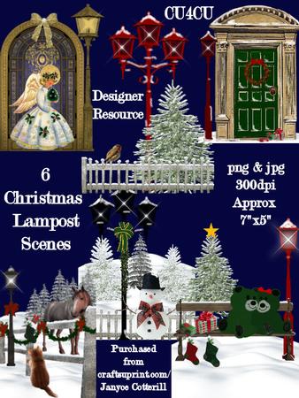 6 Christmas Lampost Scenes, Cu4cu