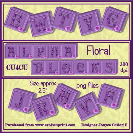 Alpha Floral Blocks Cu4cu