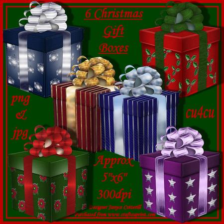 6 Christmas Gift Boxes Cu4cu