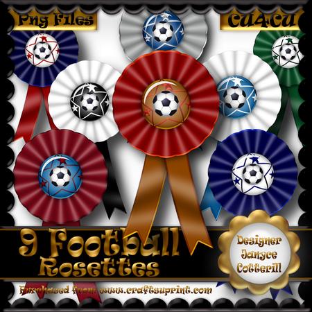 9 Football Rosettes Cu4cu