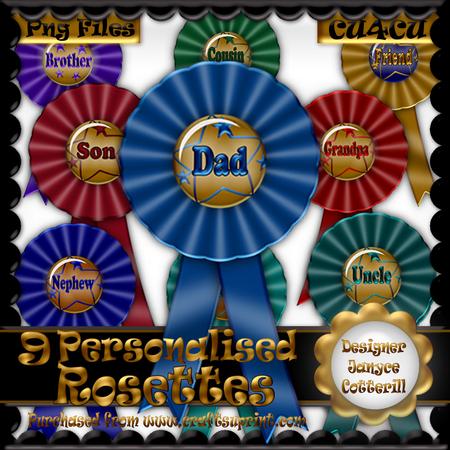 9 Personalised Rosettes Cu4cu