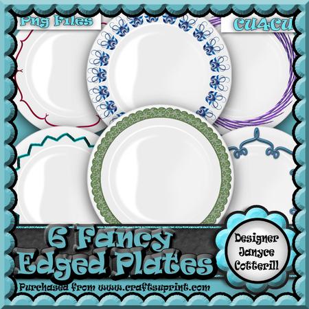 6 Fancy Edged Plates Cu4cu Designer Resource
