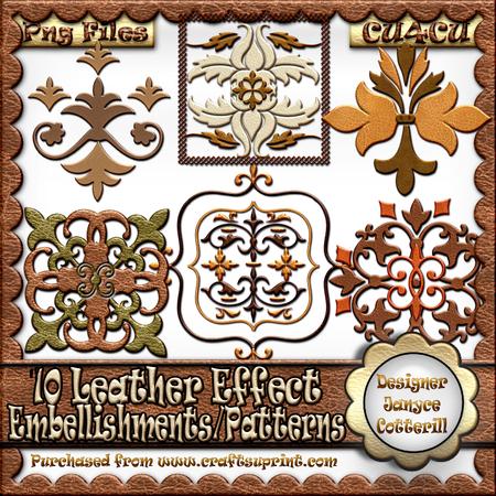 10 Leather Effect Embellishments/patterns for Male Designs