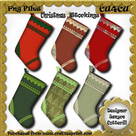6 Christmas Stockings Cu4cu