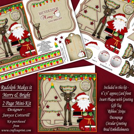 Rudolph Makes It Merry and Bright! 2 Page Mini-kit