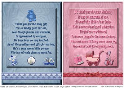 Thank You for the Baby Gift (boy & Girl)