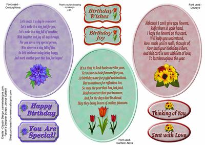 Three Birthday Verse Toppers (with Greetings)