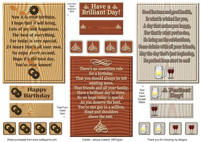 Three Birthday Verse Toppers for Men with Sentiments